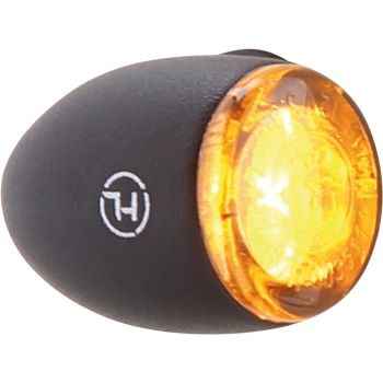 LED-Blinker 'Proton-II', getöntes Glas, Alugehäuse, schwarz, Abm. ca. 12mm breit, Durchmesser 11mm, Tiefe 16mm, M6, e-geprüft, 1 Paar, sehr hell/SMD-Technik