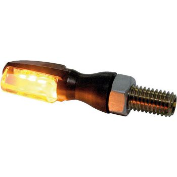 LED-Micro-Blinker 'Spark', schwarzes Kunststoffgehäuse Abm. nur ca. LxBxH 25x11x14.5mm, Klarglas, gummigelagert , e-geprüft für vorn & hinten, 1 Paar