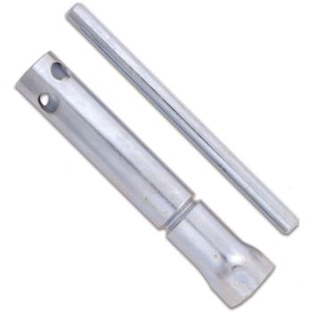 Zündkerzenschlüssel für 'D'-Kerzen  (18mm), Gesamtlänge 119mm, mit Gummieinsatz zum 'Festhalten' der Zündkerze
