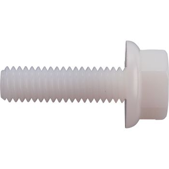 Kunststoff-Schraube mit Flansch M6x20mm, Sechskant/SW10- und Torx/T30-Antrieb, zur Befestigung der Gabelschützer im Offroad-Betrieb, Material: Nylon/PA