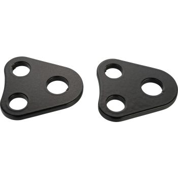 Blinkerhalter 'Mini', 1 Paar, Edelstahl schwarz, für Mini-Blinker (Bolzen max. 10mm) und SR500 2J4-Blinker, Montage an Klemmung Gabelbrücke