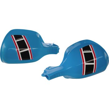 Stilmotor-Handschalen >80s-Style<, hellblau, inkl. Aufkleber schwarz/weiß/rot, 1 Paar (New Old Stock) Lagerspuren