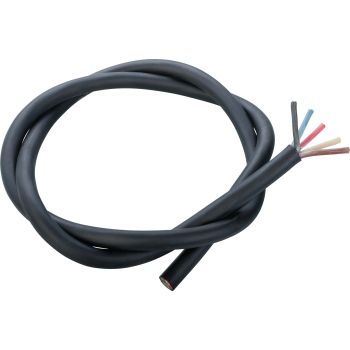 5-Pol. Kabel, 1 lfd. Meter, je 1.5qmm, (mit flexiblem Gummi-Mantel, besonders langlebig, leicht zu verlegen, Außendurchmesser 10mm, schwarz)