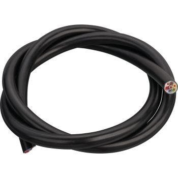 7-Pol. Kabel, 1 lfd. Meter, je 1.5qmm, (mit flexiblem Gummi-Mantel, besonders langlebig, leicht zu verlegen, Außendurchmesser 11mm, schwarz)