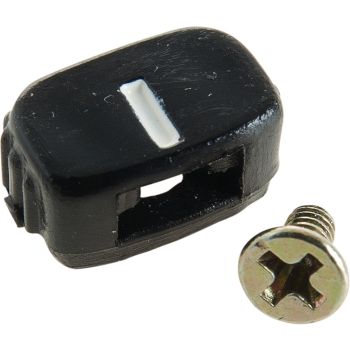 Lichtknopf für Lenkerschalter rechts, Beschriftung weiß eingelassen, inkl. Schraube (OEM-Knopf ist 'V'-förmig, passt perfekt in Komb. mit Art. 50289)