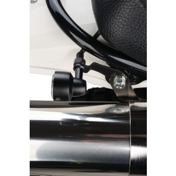 Blinkerhalter hinten, verlängerte Version von Art. 50184, passend für Mini-& LED-Blinker mit M6/M8-Gewinde Edelstahl schwarz beschichtet, 1 Paar