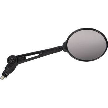 Enduro-Spiegel klappbar (werkzeuglos klickweise einstellbarer Spiegelarm), robust, e-geprüft , M10x1,25mm Rechtsgewinde, Kunststoff schwarz