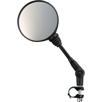 Enduro-Spiegel klappbar (werkzeuglos klickweise einstellbarer Spiegelarm), robust, e-geprüft , Kunststoffgehäuse, Metallgestänge & -Klemme