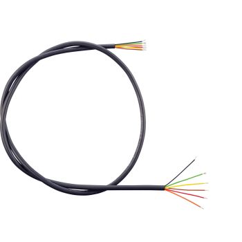 6-Pol. Kabel, 1 lfd. Meter, je 0.22qmm, farbig codiert, mit Öl- und UV-beständigem PVC-Mantel, schwarz, Außendurchmesser 5.6mm
