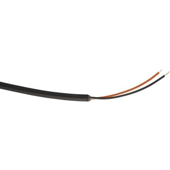 2-Pol. Kabel, 1 lfd. Meter, je 0.22qmm, farbig codiert, mit Öl- und UV-beständigem PVC-Mantel, schwarz, Außendurchmesser 4mm