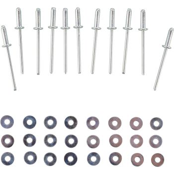 Befestigungs-Set für Kotflügel-Verbreiterung Art. 50791-XX, 10 Stück Blindnieten und 20 Stück U-Scheiben