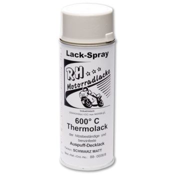 Thermolack bis 600°C matt-schwarz, 400ml-Sprühdose (hitzefester Auspufflack für Krümmer und Endtopf)