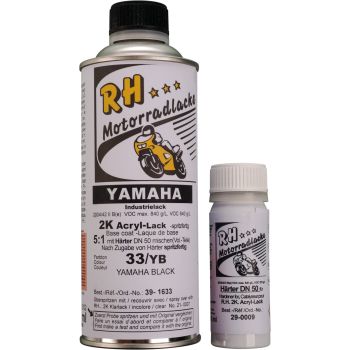 Basislack OHNE Klarlack Yamaha Black (YB), 375ml 2K inkl. Härter