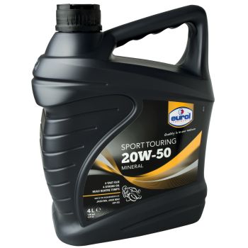 4l Eurol 20W50 4-Takt mineralisches Motorrad-Motoröl, Zusätze gegen Verschleiß, Ablagerungen und Oxidation (entspr. Spezifikation API SG, JASO MA2)