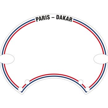 Startnummerntafel-Aufkleber Paris-Dakar, 1 Stück, passend für SixDays-Startnummerntafel PrestonPetty, Art. 60405W/G, 60406W/G bzw. 60407W/G
