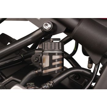 KEDO Abdeckung Bremsflüssigkeits- Ausgleichsbehälter Hinterrad-Bremse, Aluminium schwarz kunststoffbeschichtet, einfache Montage, keine ABE notwendig