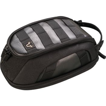 LegendGear Tankrucksack Black Edition, Volumen 3/5.5L (per Reißverschluss), Magnethalterung, Regenhaube, inkl. Riemen für Alutanks