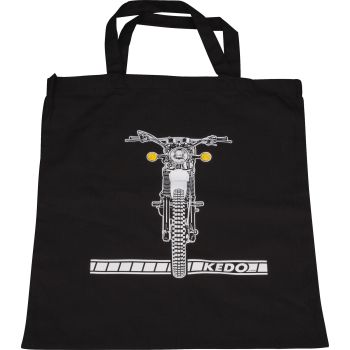 Einkaufstasche schwarz, XT500-Motiv, Abm. ca. 38x42cm, 100% Baumwolle (zweifarbiger Siebdruck)