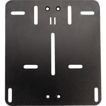 Nummernschild-Grundplatte UNI 18x20cm, Aluminium schwarz pulverbeschichtet, mit Reflektor, Kennzeichenbeleuchtung und/oder Rücklicht erweiterbar