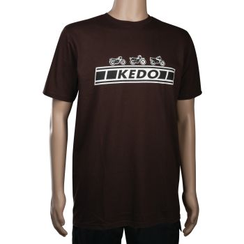 T-Shirt 'KEDO' Gr. S, braun mit weißem Aufdruck (180g Bio-Baumwolle), 100% Baumwolle