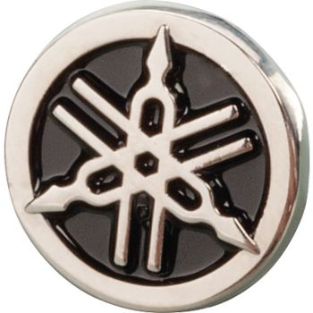 Stimmgabel-Anstecknadel (Pin), silber/schwarz (rund, d=14mm)