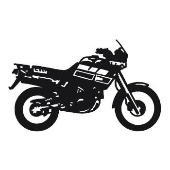 Aufkleber/Decal 'stilisiertes XT600Z Tenere Modell', schwarz glänzend (ca. 10x6cm)