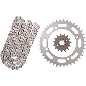 XW-Ring Kettensatz inkl. 15Z Ritzel grobverzahnt, 40Z Kettenblatt, OFFENE RK520XRE-Kette mit 102 Gliedern, Hohlniet- und Clipschloss