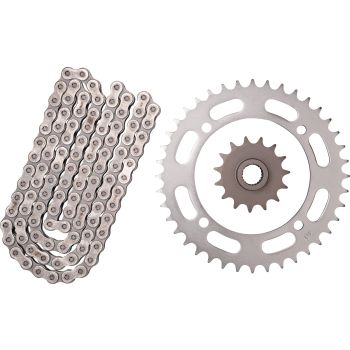 XW-Ring Kettensatz inkl. 15Z Ritzel feinverzahnt, 40Z Kettenblatt, OFFENE RK520XRE-Kette mit 104 Gliedern, Hohlniet- und Clipschloss