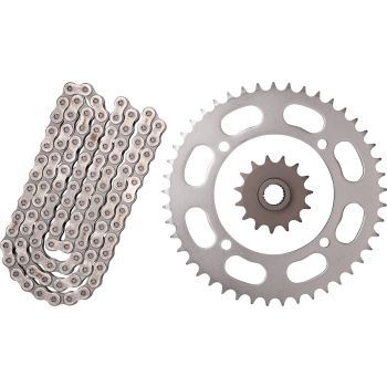 XW-Ring Kettensatz inkl. 15Z Ritzel, 45Z Kettenblatt, OFFENE RK520XRE-Kette mit 110 Gliedern, Hohlniet- und Clipschloss