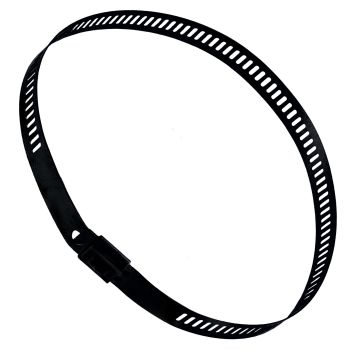 Edelstahl-Kabelbinder, 225mm, 7mm breit, schwarz beschichtet, max. Rohrdurchmesser 65mm