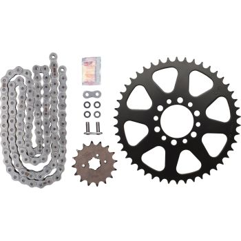 XW-Ring Kettensatz inkl. 16Z Ritzel, 46Z Kettenblatt, OFFENE RK520XRE-Kette mit 98 Gliedern, Hohlniet- und Clipschloss