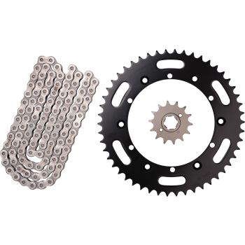 XW-Ring Kettensatz inkl. 14Z Ritzel grobverzahnt, 50Z Kettenblatt, OFFENE RK520XRE-Kette mit 112 Gliedern, Hohlniet- und Clipschloss
