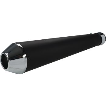 Universal-Endtopf 'MegPhone', schwarz lackiert, verchromte Endkappe, ca. 44cm, Krümmeranschluss 44.5mm (ohne TÜV, wir empfehlen den DB-Killer Art. 93606)