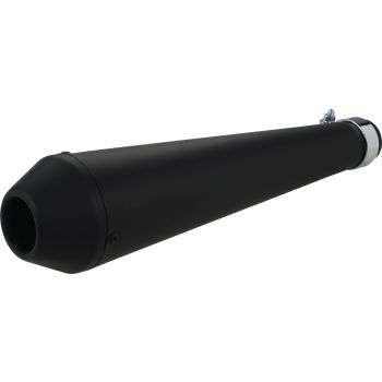 Universal-Endtopf 'MegPhone', schwarz lackiert, Länge ca. 44cm, Krümmeranschluss 44.5mm (ohne TÜV, wir empfehlen den DB-Killer Art. 93606)