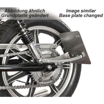 Seitlicher Kennzeichenhalter 'Pur', inkl LED-Kennzeichenbeleuchtung und Reflektor e-geprüft, Edelstahl/Aluminium , inkl. Befestigunsmaterial